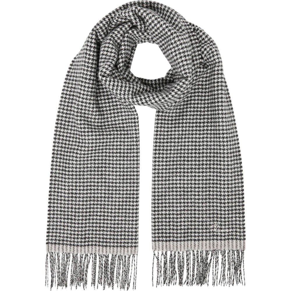 REISS VICTORIA Wool Blend Dogtooth Embroidered Scarf